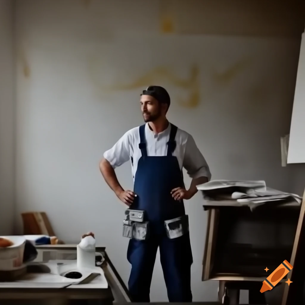Painter working on a job site