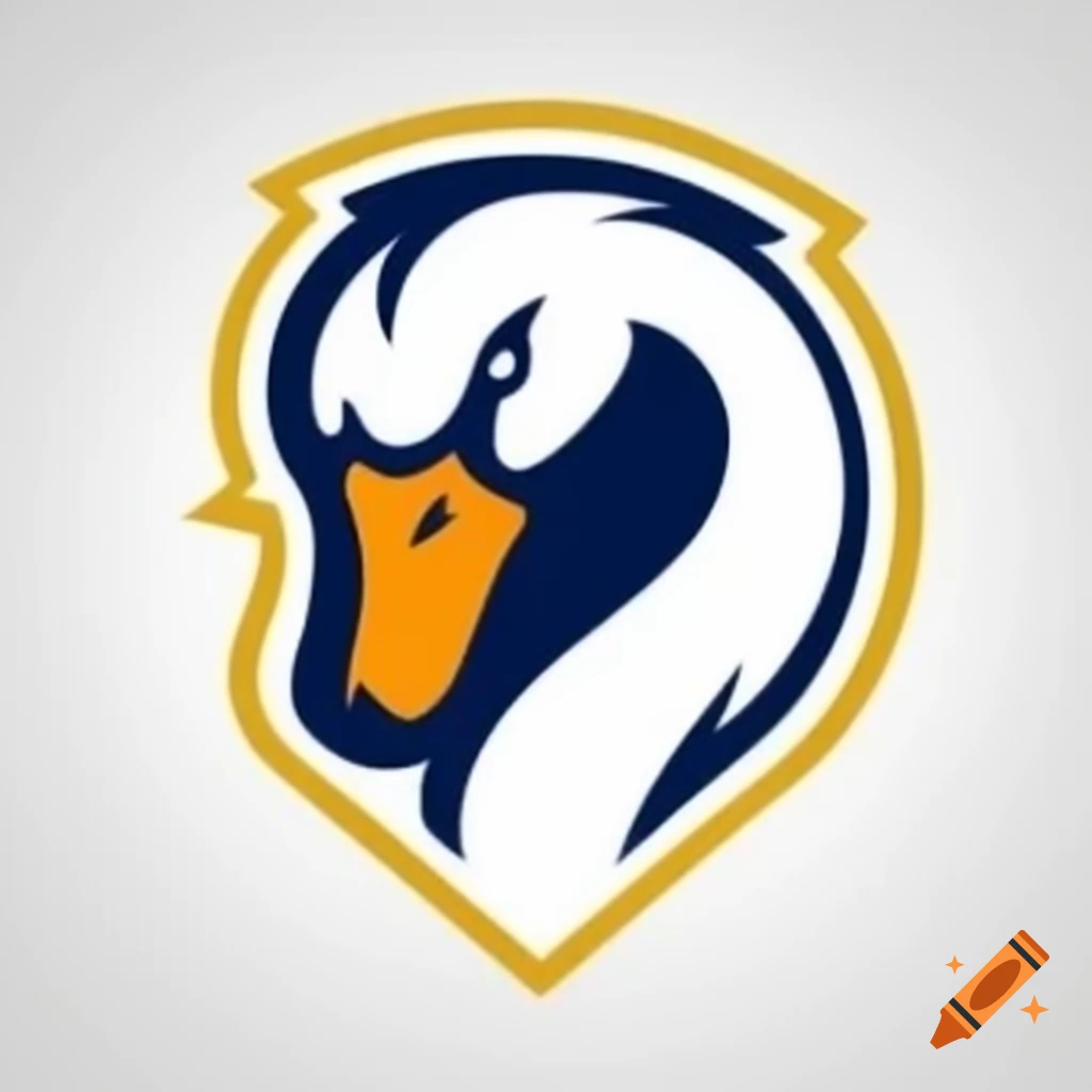 Hockey team emblem featuring a fierce swans head
