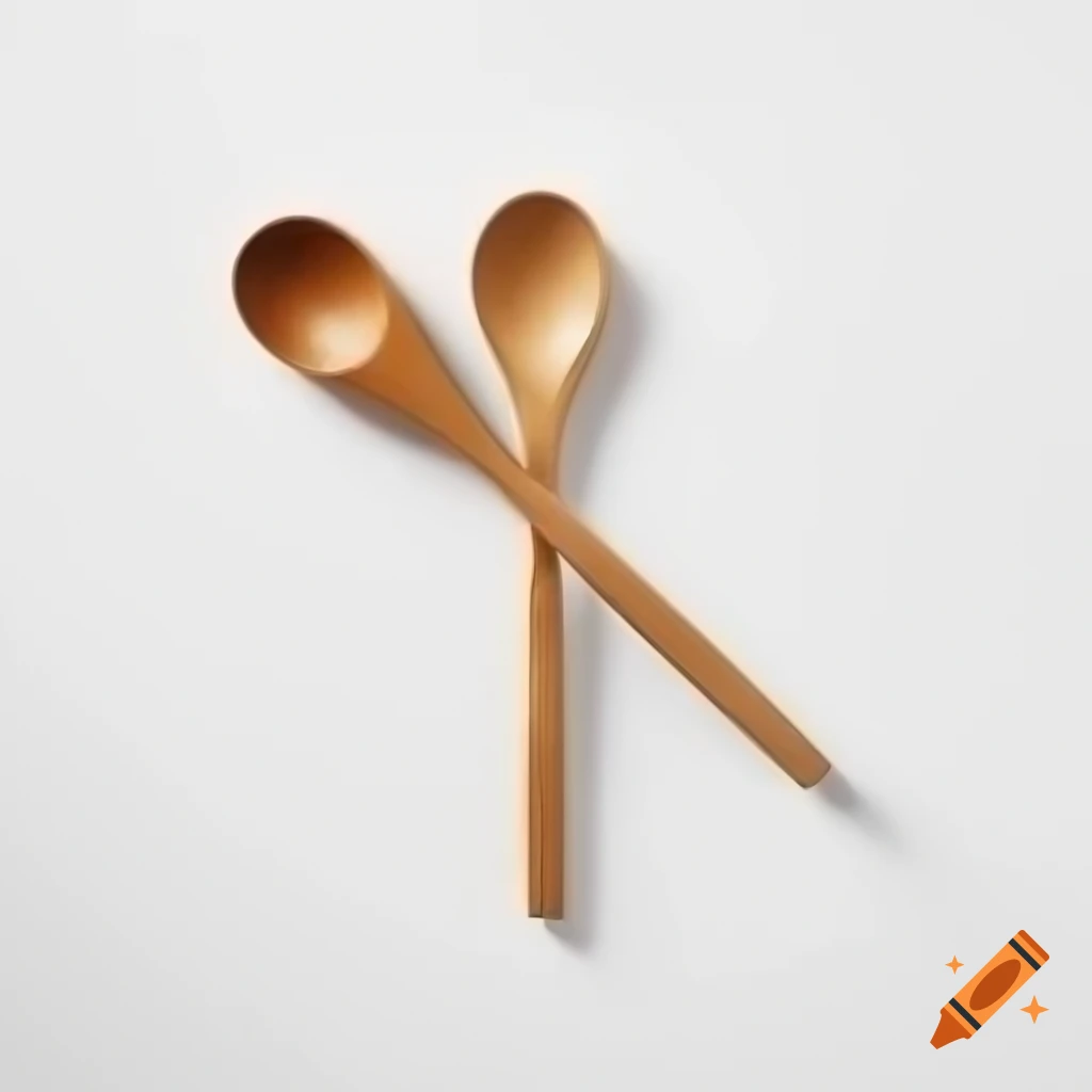 Wooden spoon on white background