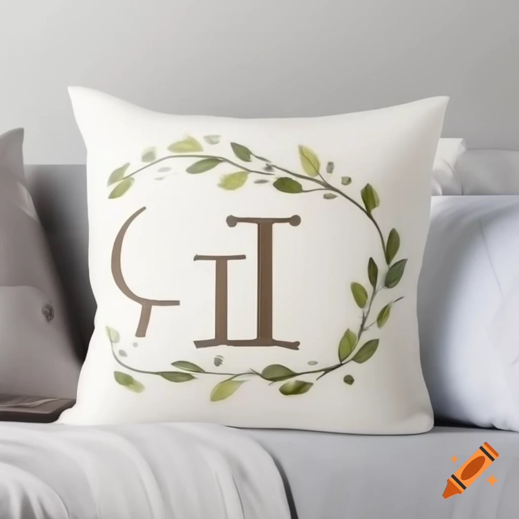 Custom family name design for canvas pillow with floral accents in elegant script