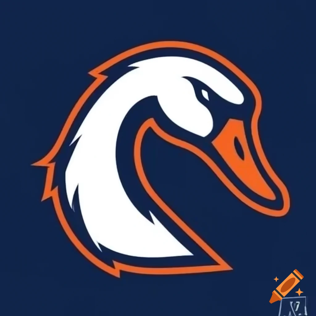 Hockey team emblem featuring a fierce swans head
