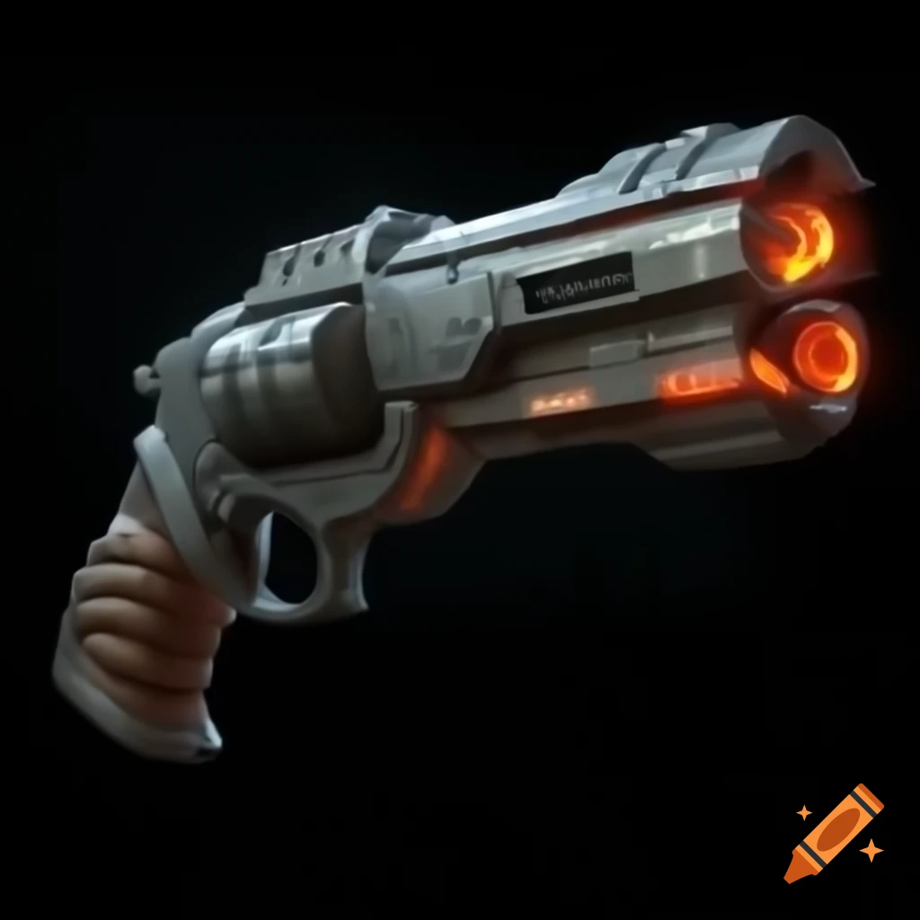 Concept art of Pyro Strike sci-fi revolver
