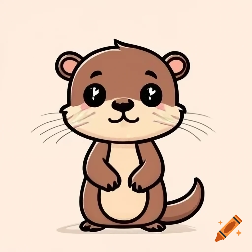 Cute otter swimming playfully