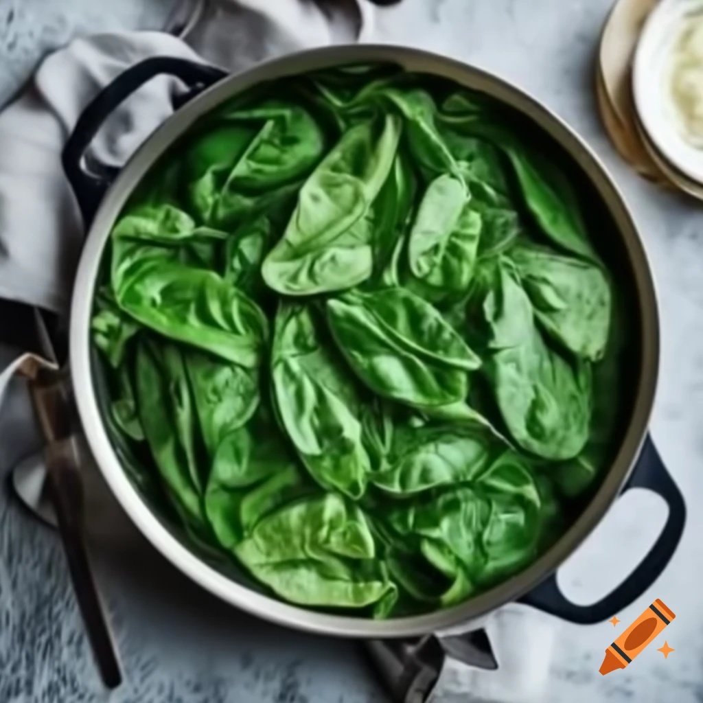 Fresh spinach leaves arranged beautifully