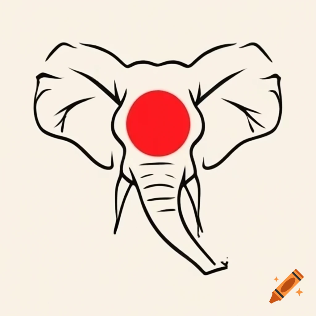 Elephant with a red circle on its head