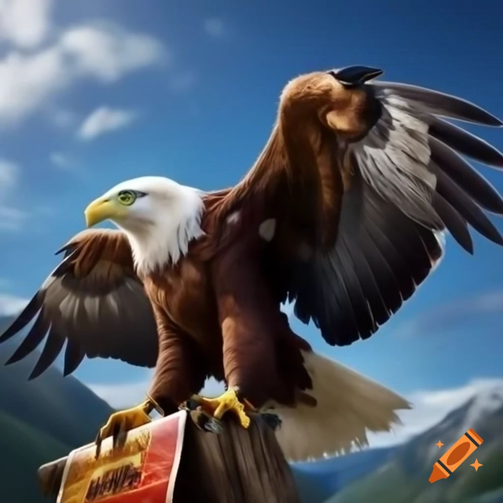 Eagle carrying banner with Vipelex logo