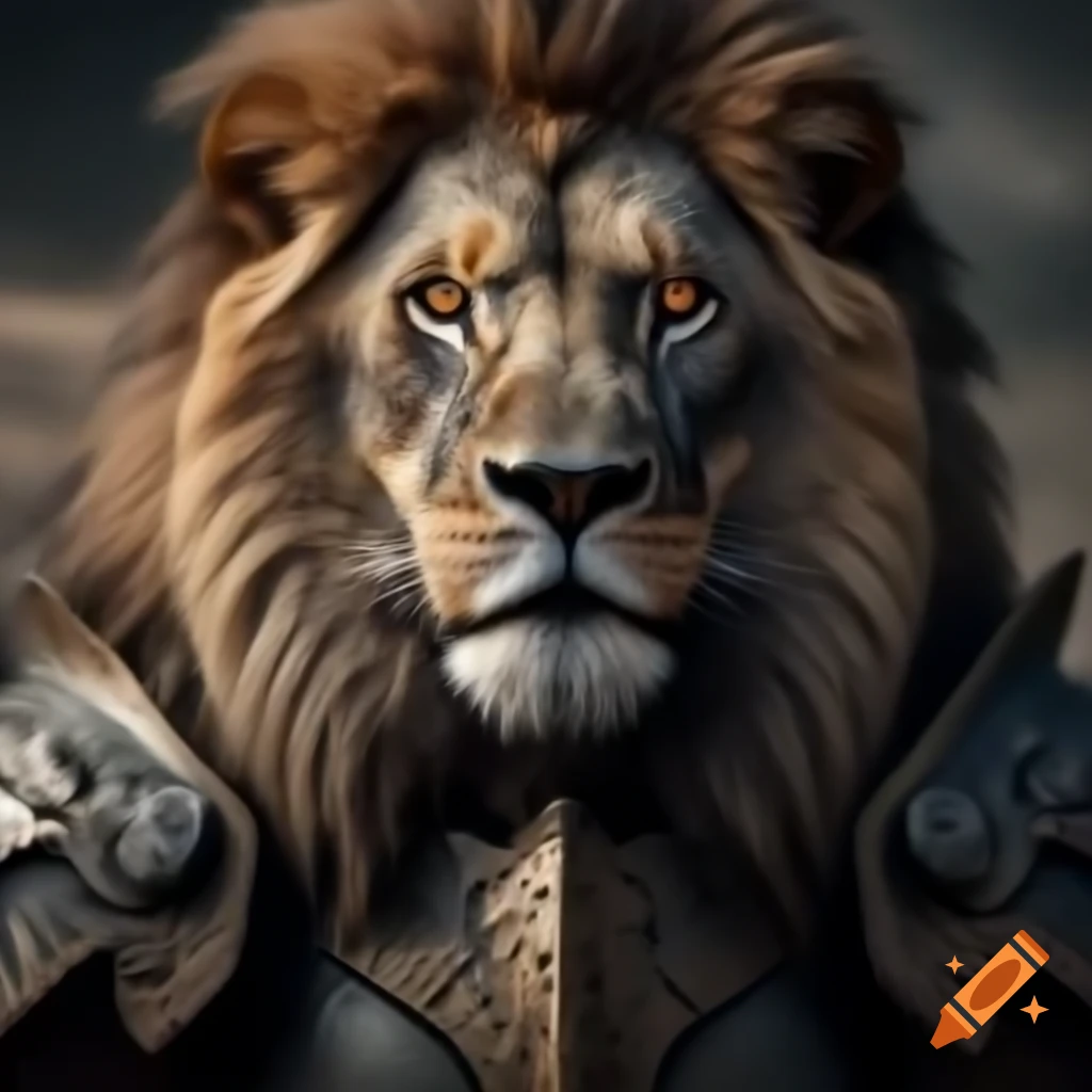 Artistic representation of a lion symbolizing power