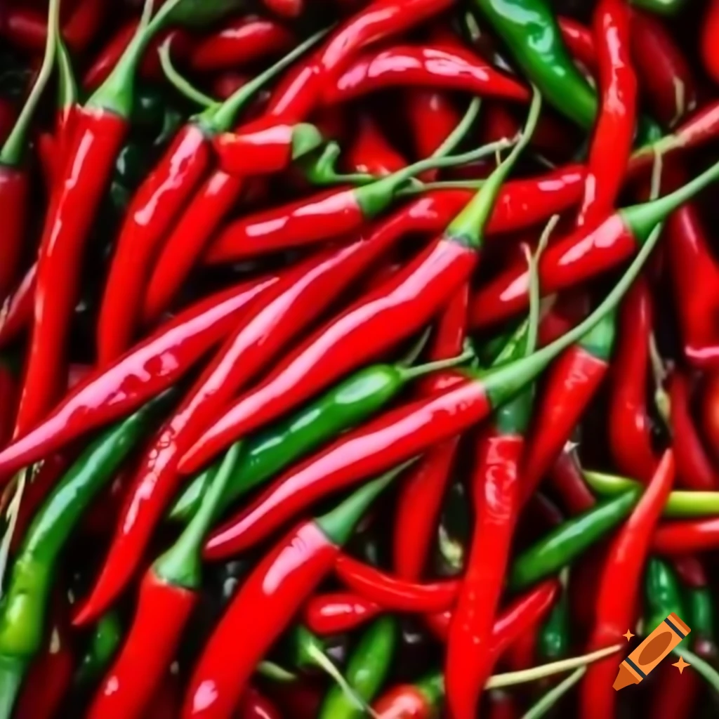 Bag of fresh chilis