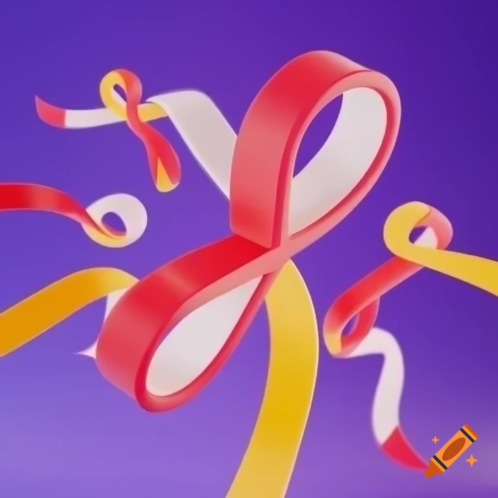 3D cartoon representation of multiple cancer awareness ribbons