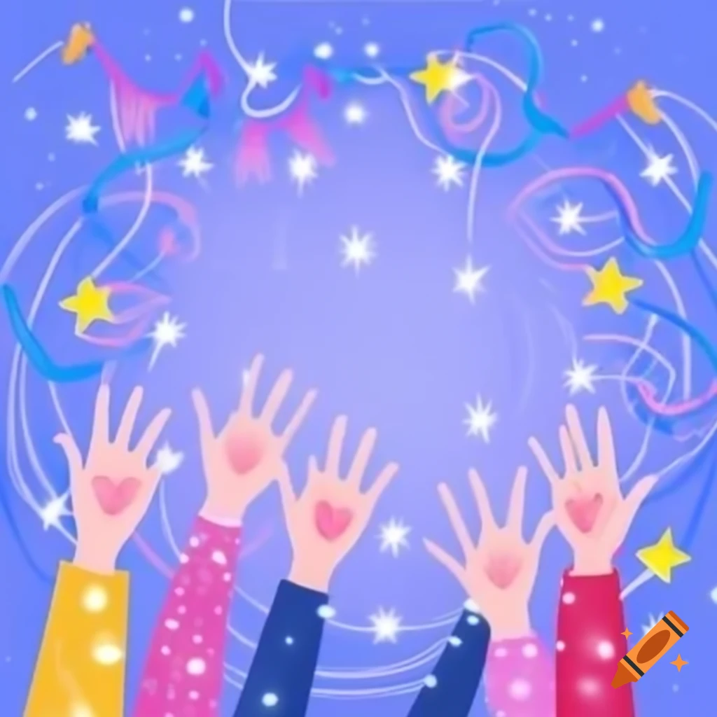 Festive celebration scene with sparkles
