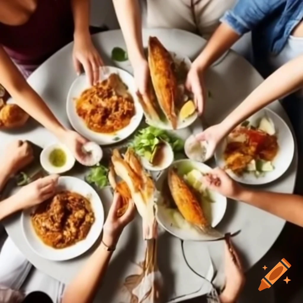 Friends enjoying a fish fry together