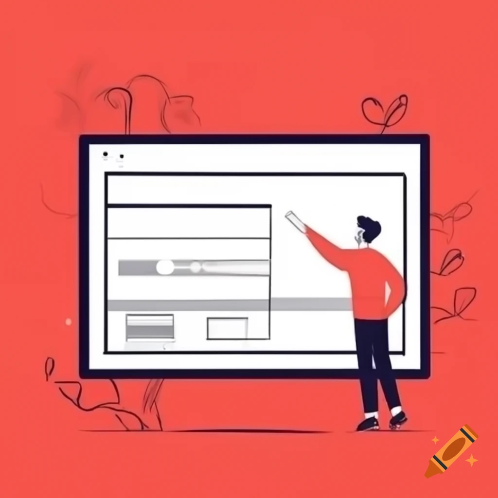 Person presenting overview on black and red background