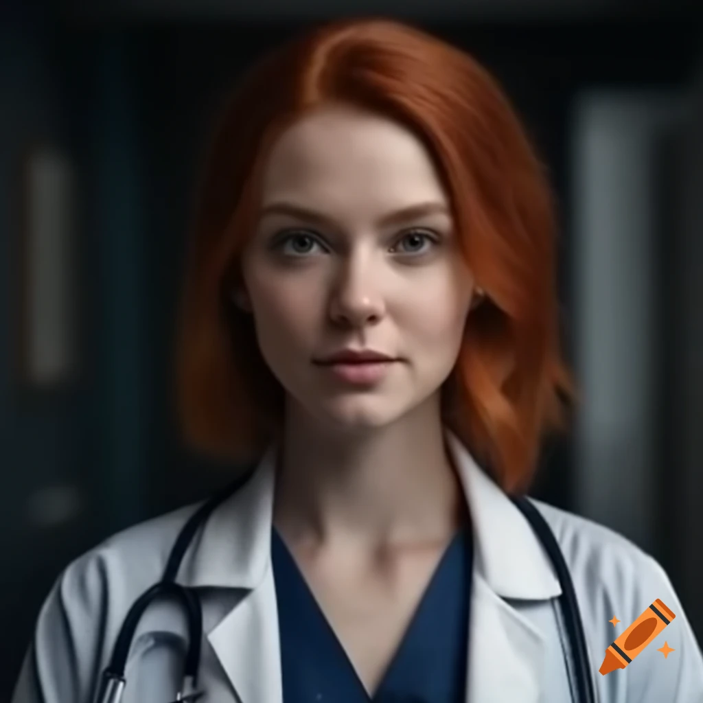 Young female doctor with red-brown hair