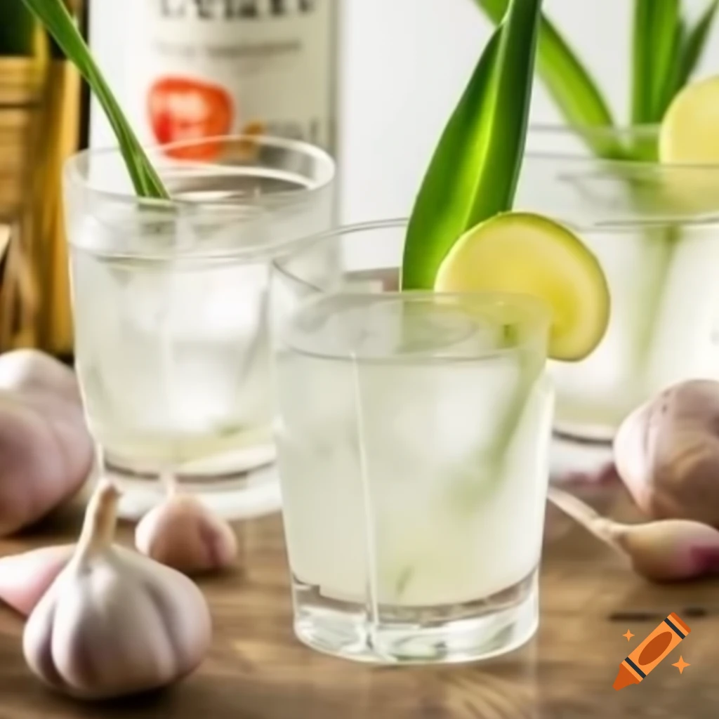 Garlic-infused vodka bottle