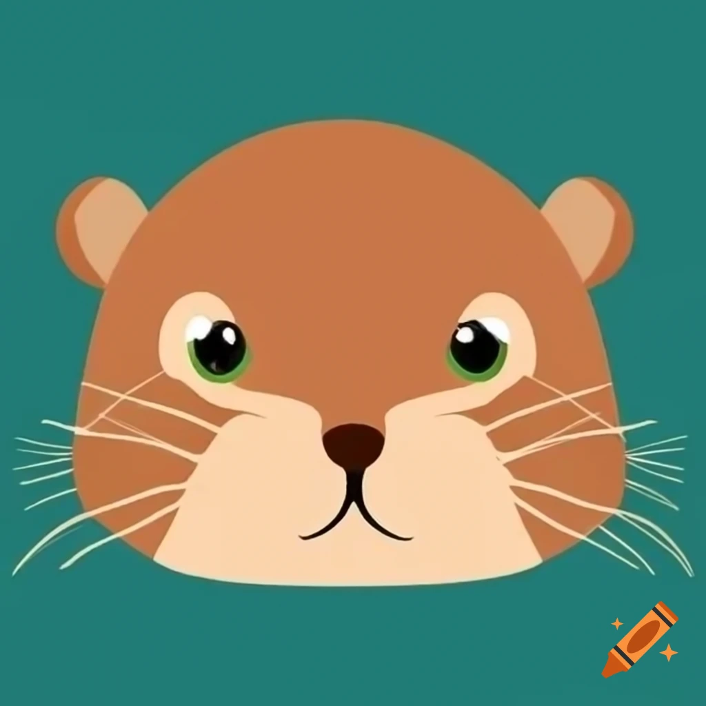Chubby beaver face papercraft illustration