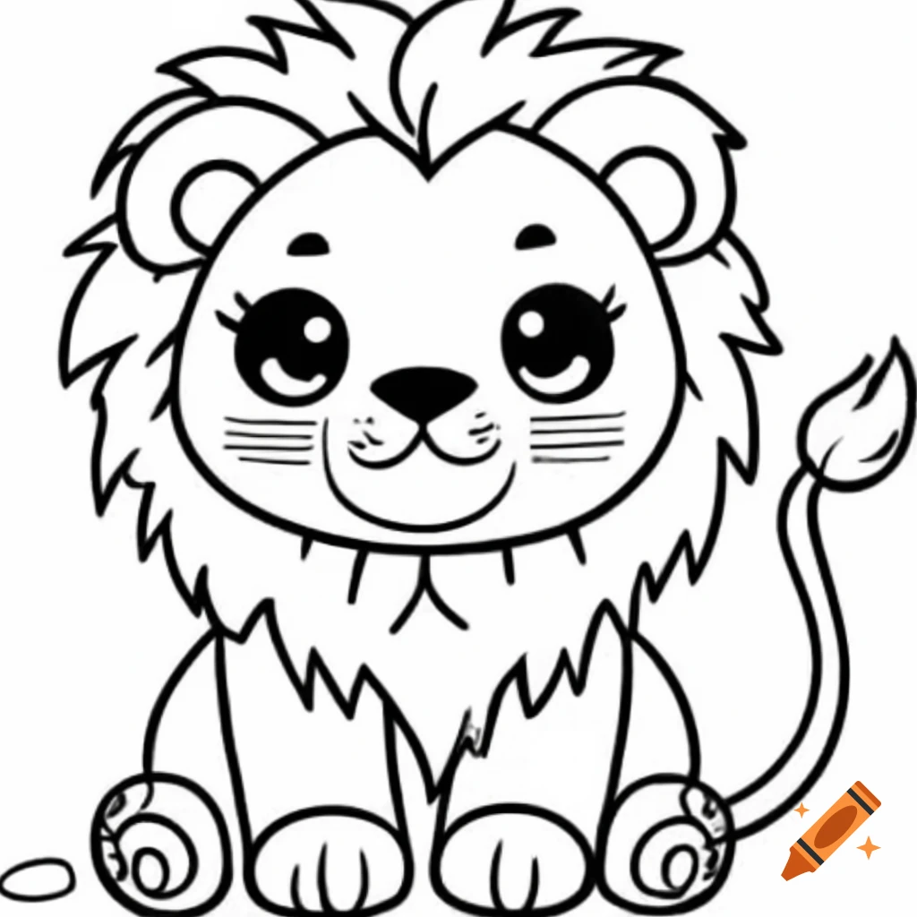 Cute lion coloring page