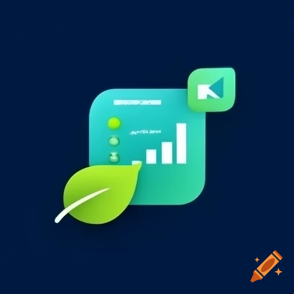 Icon for plant statistics app featuring leaf and histogram for iPhone