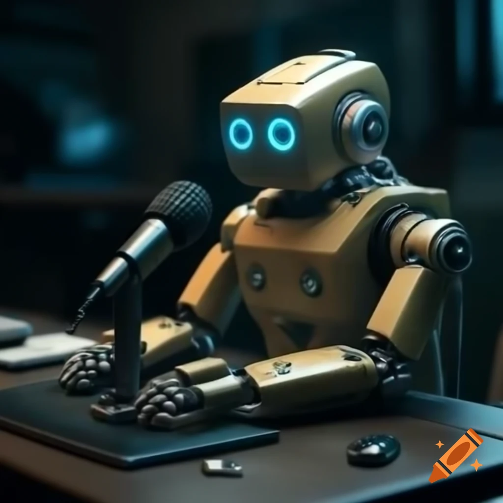Robot interacting with a streamer microphone in a streaming setup