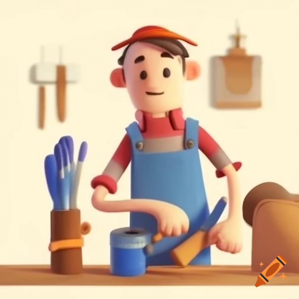Young man working as a craftsman
