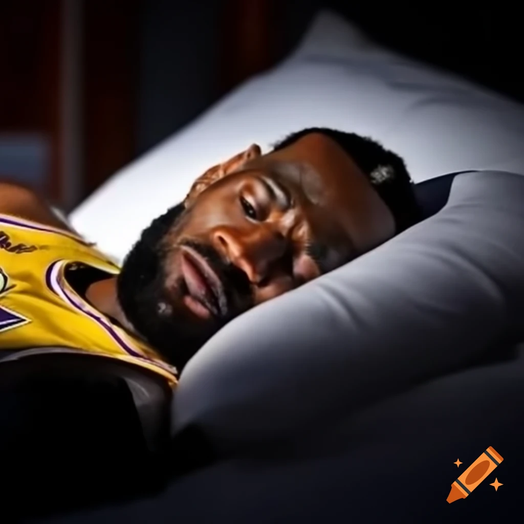 LeBron James resting on a cold white pillow