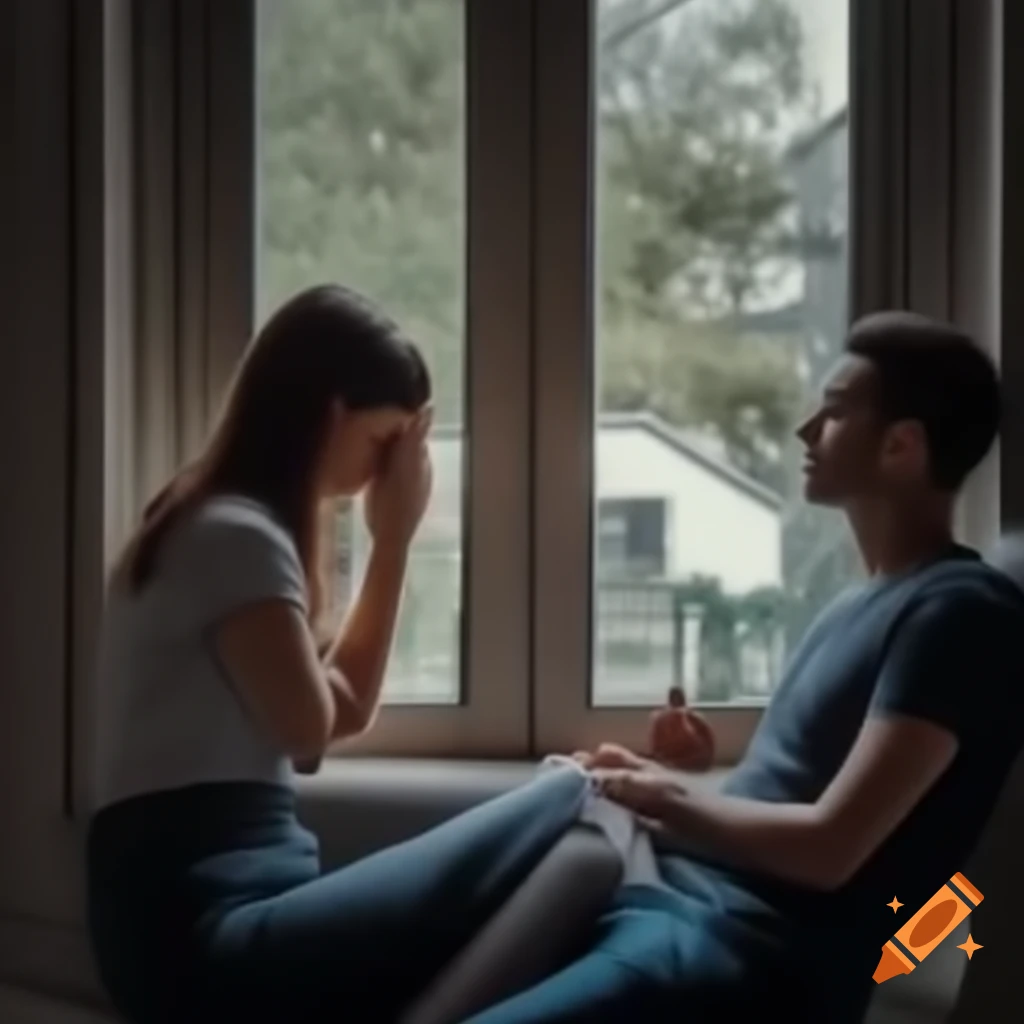 Wife confronting husband about his unusual obsession with a window