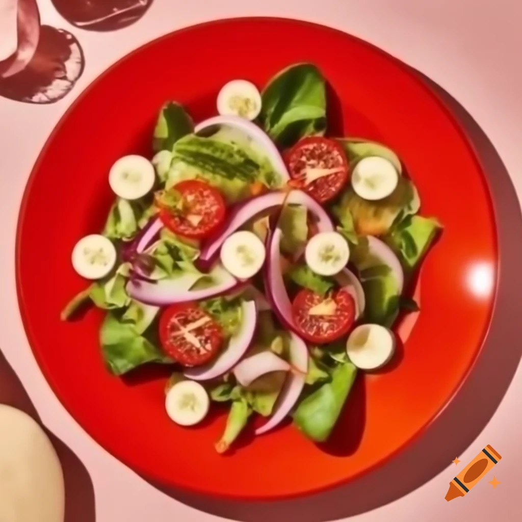 Vibrant Niçoise salad on red plate showcasing fresh Mediterranean ingredients