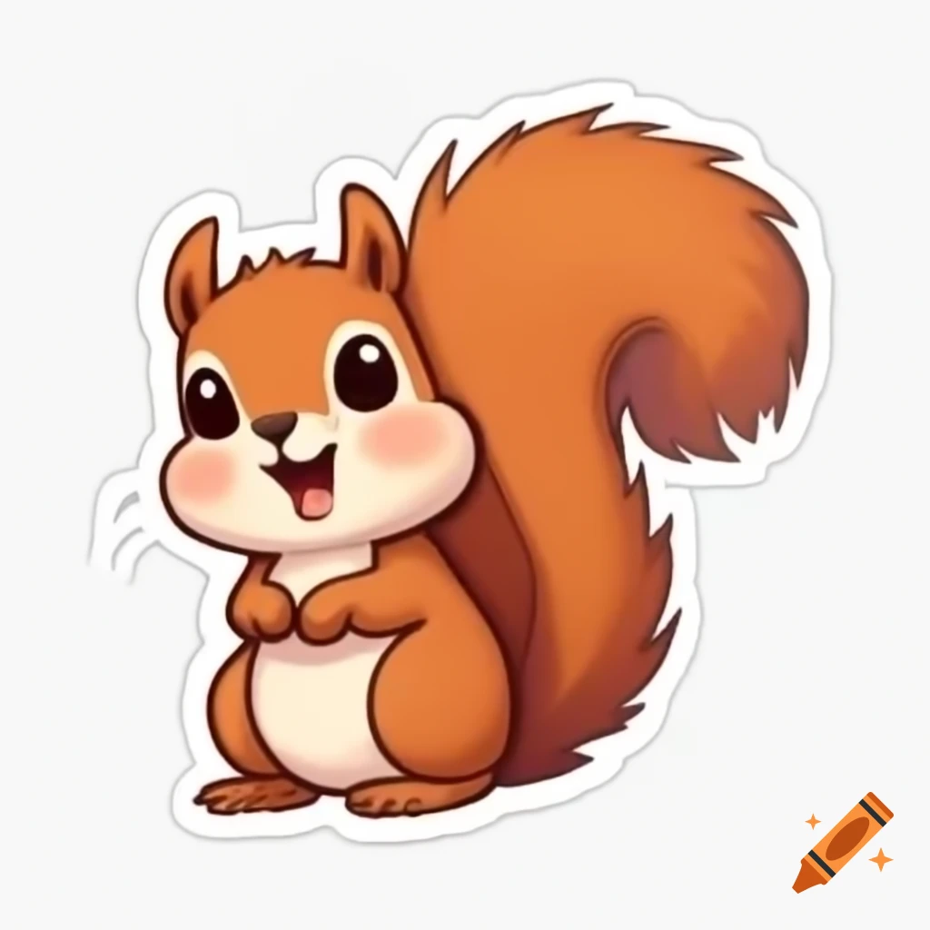 Cute squirrel sticker design
