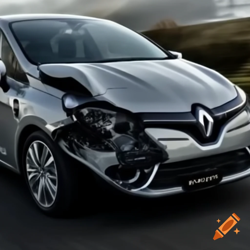 Grey Renault Clio involved in minor head-on collision