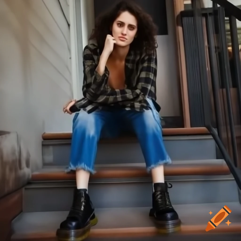 Shailene Woodley in ripped jeans and Doc Martens, showcasing grunge fashion style