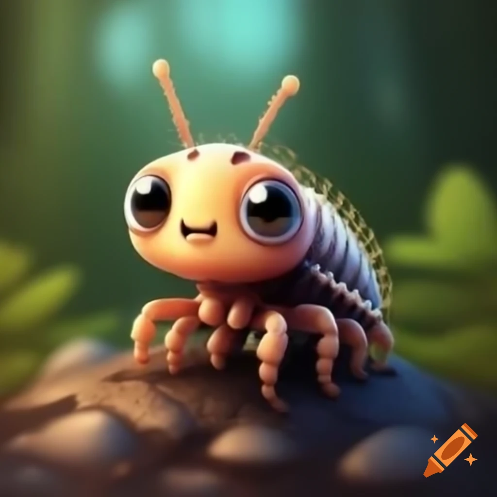 Cute isopod resting on a rock