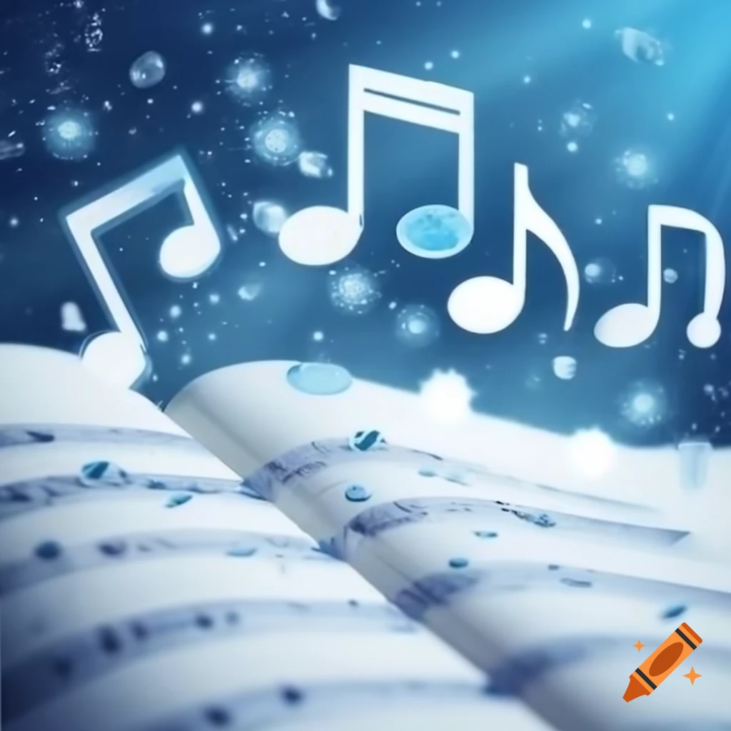 Portable musical device adorned with musical notes and snowflakes on ...