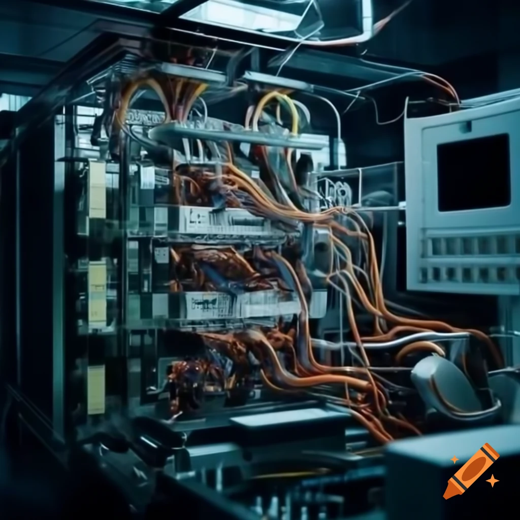 Complex electronic machine with intricate components