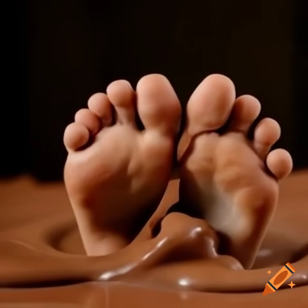 Close-up of Sonic the Hedgehog's feet with Nutella on toes