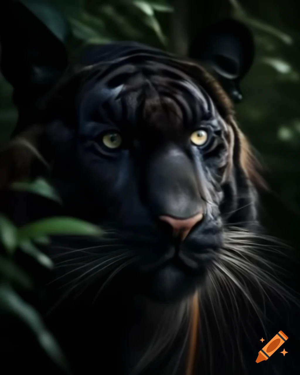 Black tiger with striking features