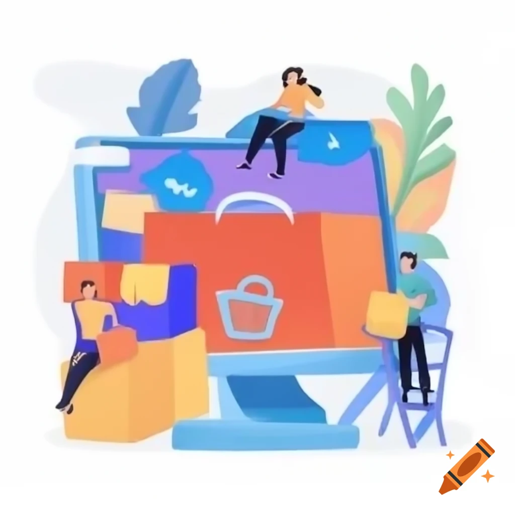 Online shopping experience with various products displayed