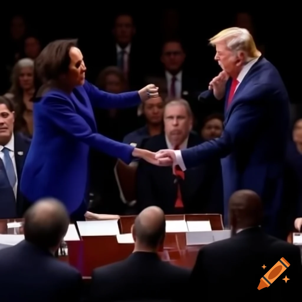 Intense political debate between Kamala Harris and Donald Trump