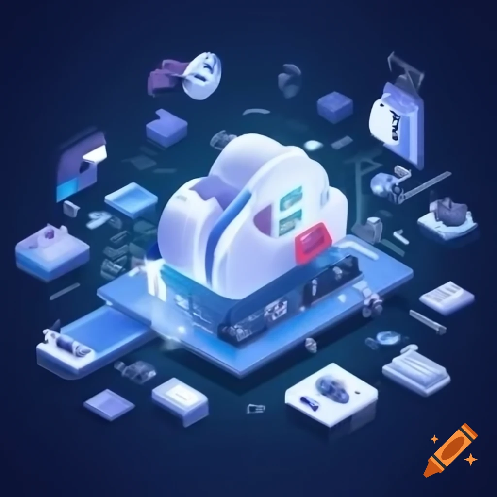 Illustration of cloud ecosystem for digital infrastructure hosting government services