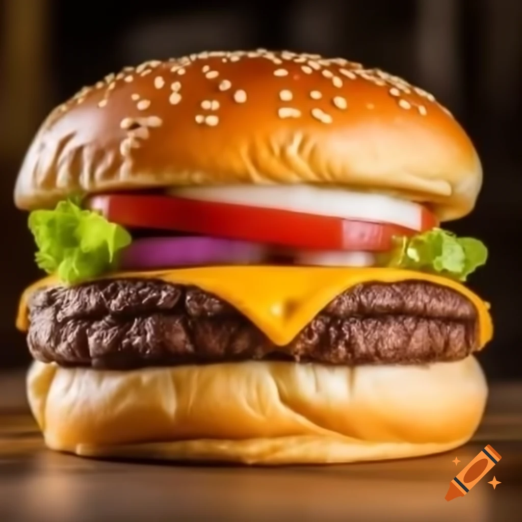 Delicious hamburger with fresh ingredients