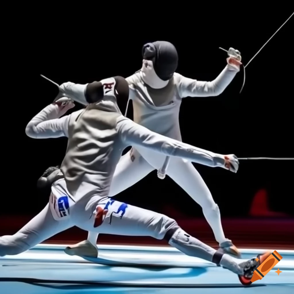 Human competitor in fencing match