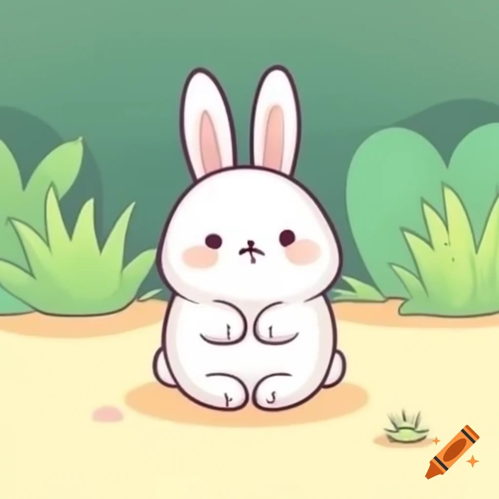 Adorable chubby bunny