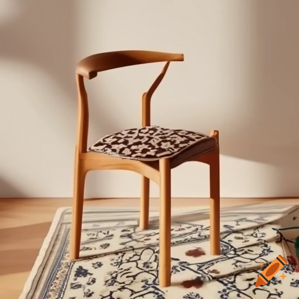 Town Rug Pattern Chair Minimal wooden chair inspired by Persian carpet patterns on Craiyon