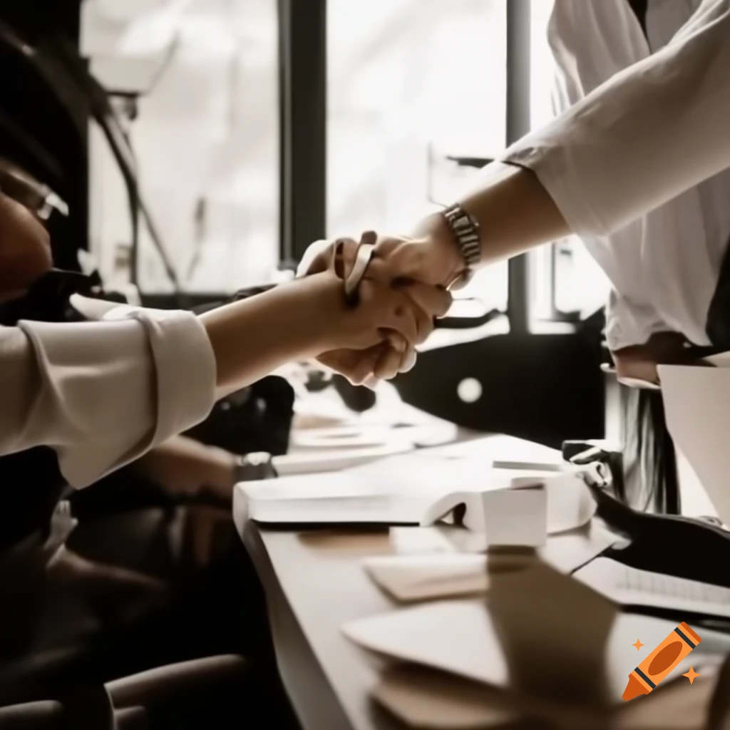 Group of people collaborating in a work environment