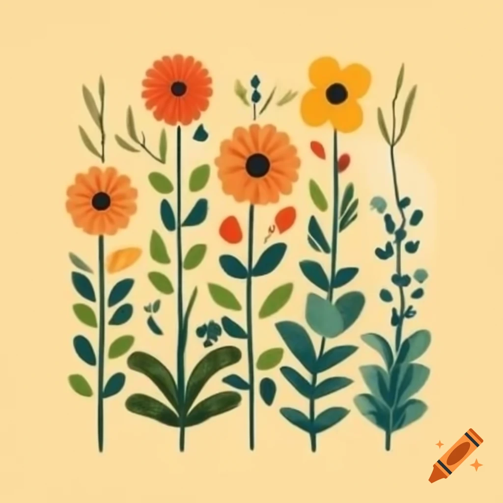 Bohemian illustrations featuring natural elements, ethnic patterns, plants, and flowers