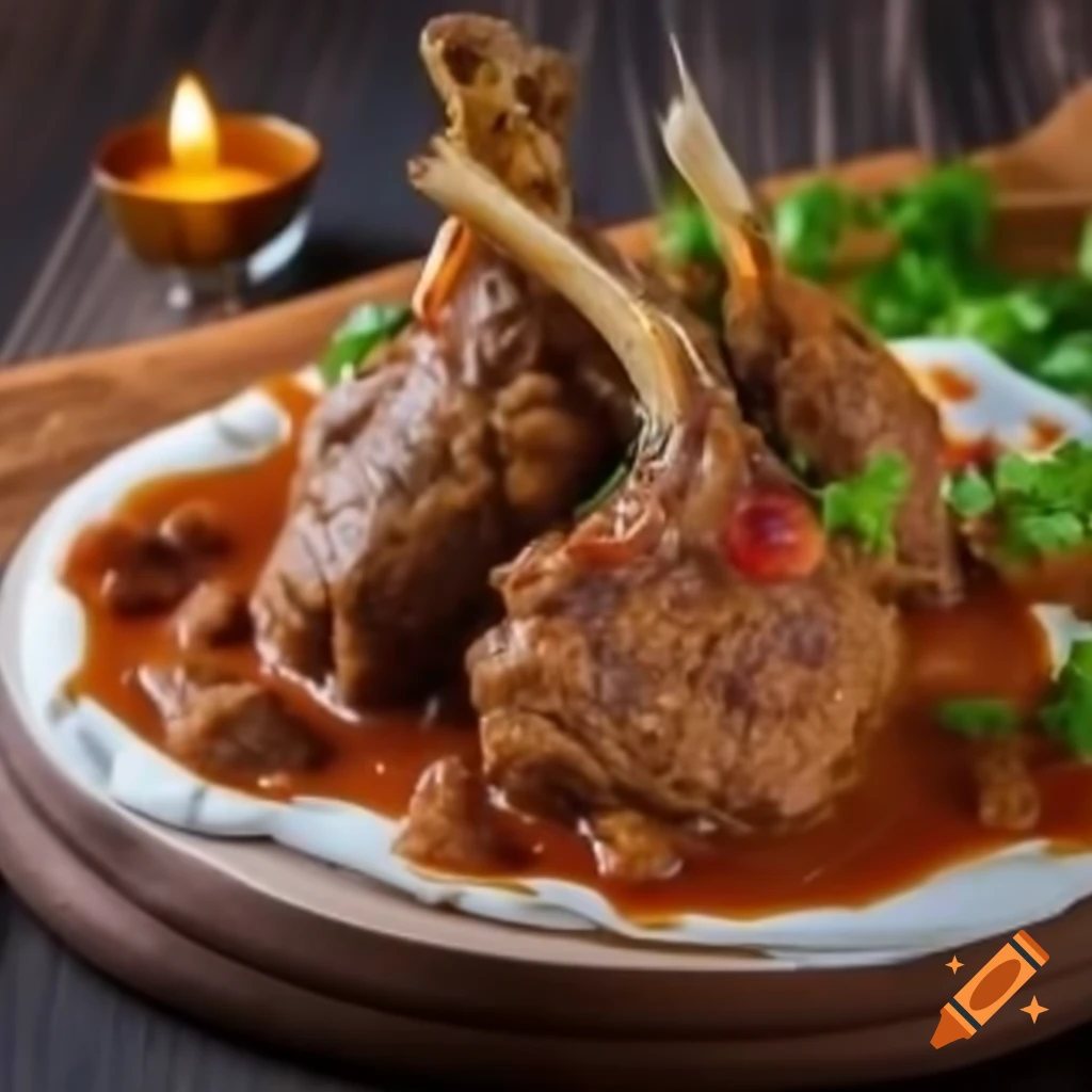 Promotional images of lamb biryani, naan, and chicken tikka masala at Indian restaurant