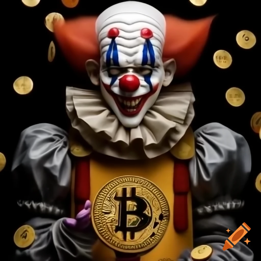 Cryptocurrency clown theme featuring Gary Gensler on Craiyon