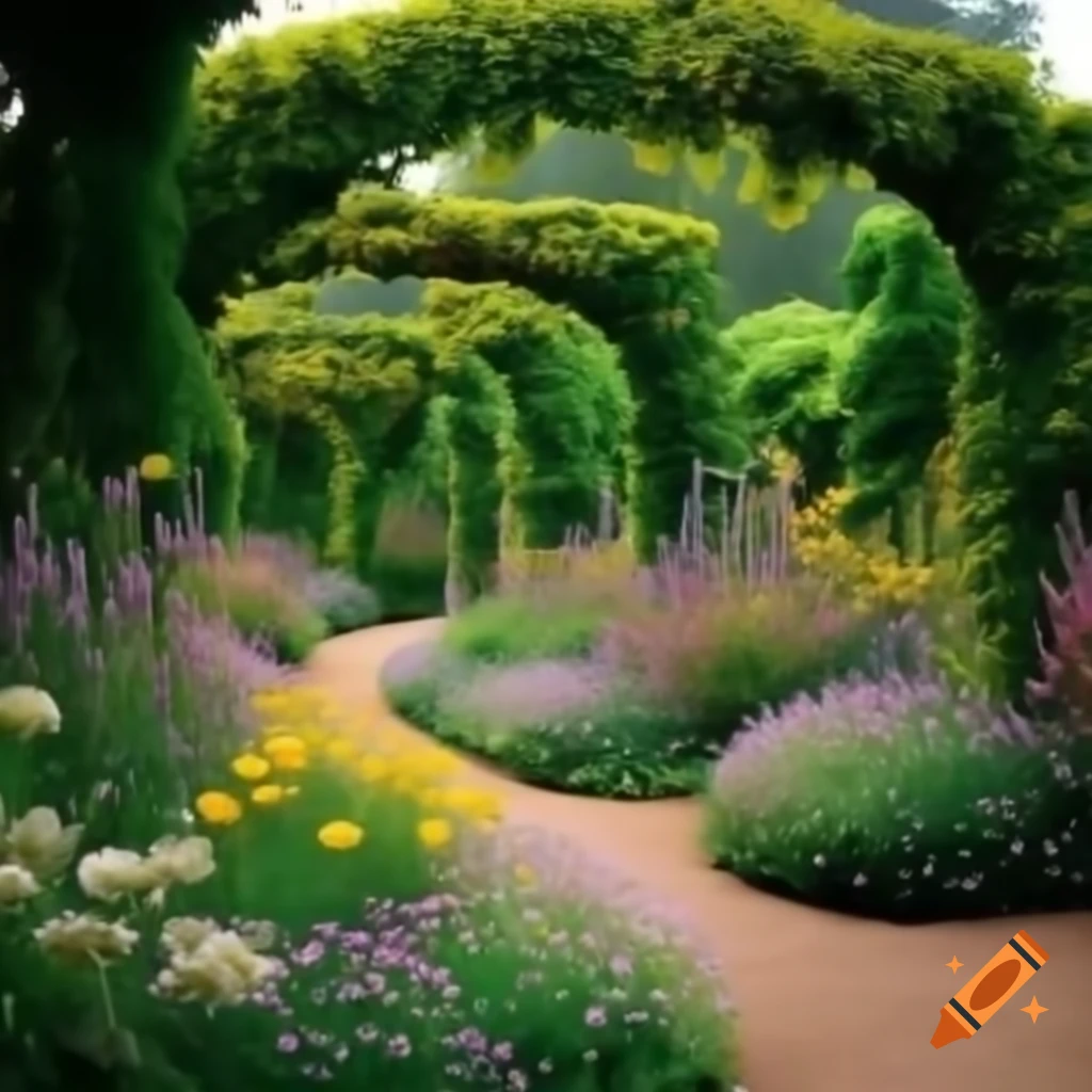 Beautiful garden filled with colorful flowers