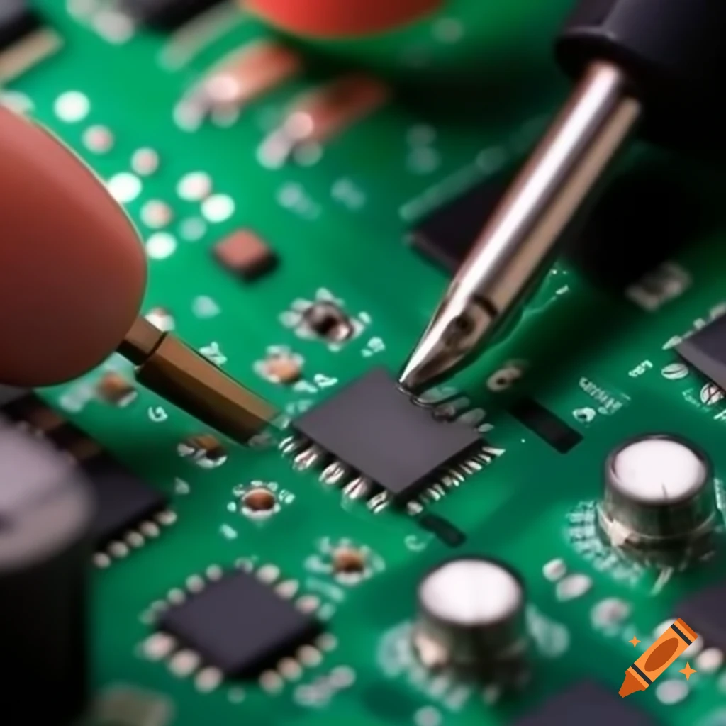 Electronics repair process with tools and components