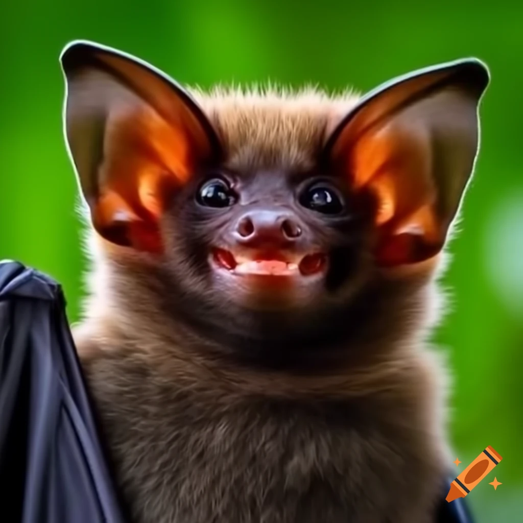 Smiling bat with a humorous expression
