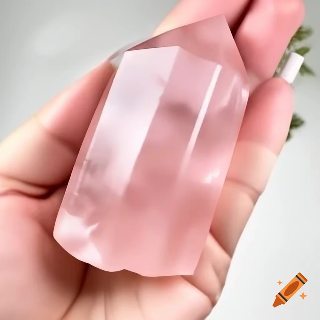 Rose quartz crystal with its characteristic pink hue