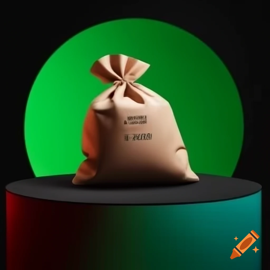 Bag of creatine META NUTRITION on circular platforms with black and green background